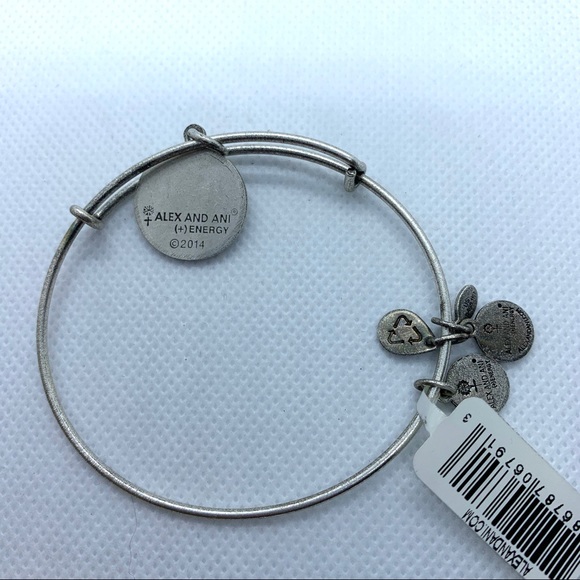 Alex & Ani Energy Love Retired Bracelet Silver NEW - Picture 4 of 5